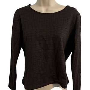 Talbots Brown Spandex Blend Alligator Pattern Top. Size Medium